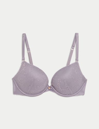 Rosa Lace Wired Push-Up Plunge Bra A-E.