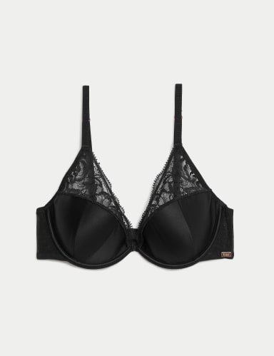 Beau Silk & Lace Wired Plunge Bra (A-E).