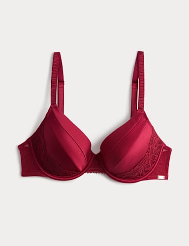 Silk & Lace Wired Full Cup Bra A-E.