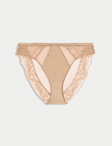 Silk & Lace High Leg Knickers.