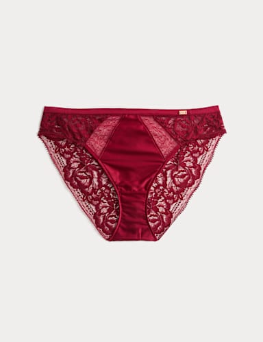 Silk & Lace High Leg Knickers.