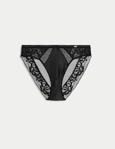 Silk & Lace High Leg Knickers.