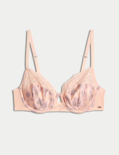 Cherry Blossom Silk Wired Balcony Bra (A-E).
