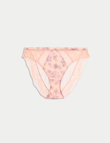 Cherry Blossom Silk High Leg Knickers.