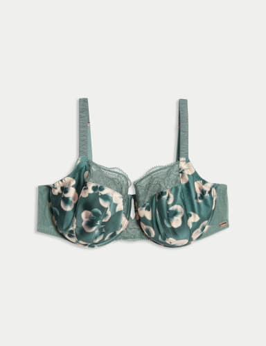 Kalina Silk & Lace Wired Balcony Bra F-H.