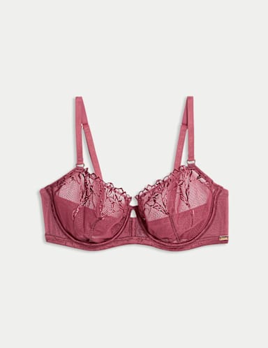 Lisianthus Embroidery Wired Balcony Bra A-E.