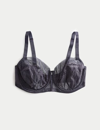 Lisianthus Embroidery Wired Balcony Bra (F-H).