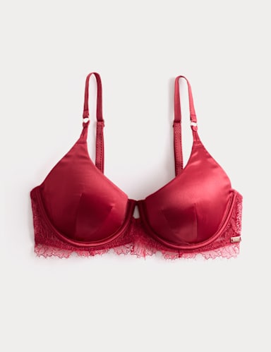 Forget Me Not Satin Wired Demi Cup Bra (A-E).