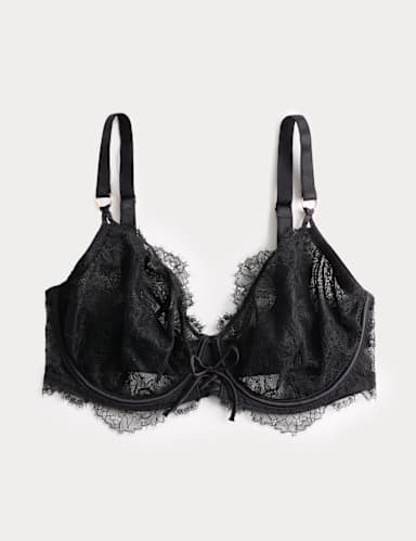 Forget Me Not Lace Wired Plunge Bra (F-H).