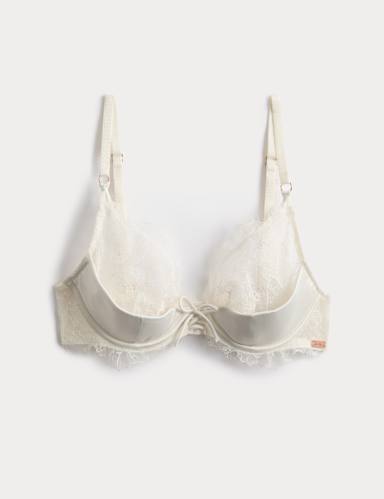 Forget Me Not Satin Wired Plunge Bra (A-E).