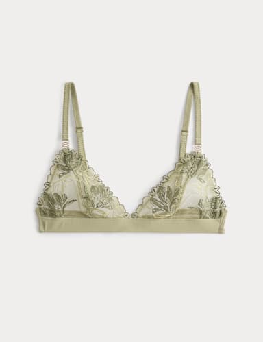 Ianthe Embroidered Non Wired Bralette (A-E).