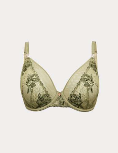 Ianthe Embroidery Wired Plunge Bra (F-H).