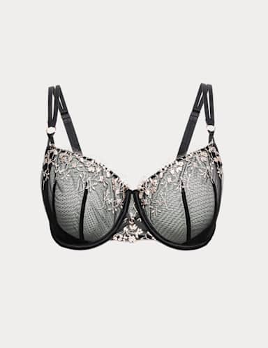 Flora Embroidery Wired Balcony Bra F-H.