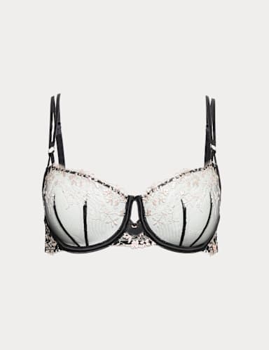 Flora Embroidered Wired Balcony Bra (A-E).