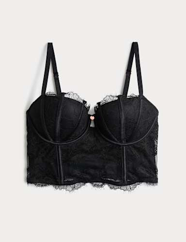 Liana Satin & Lace Wired Balconette Corset (A-DD).