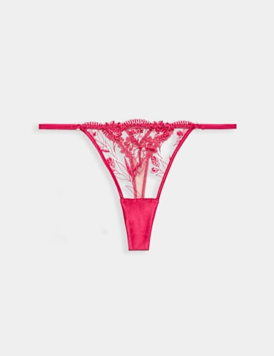 Alessia Floral Embroidery Tanga Thong.