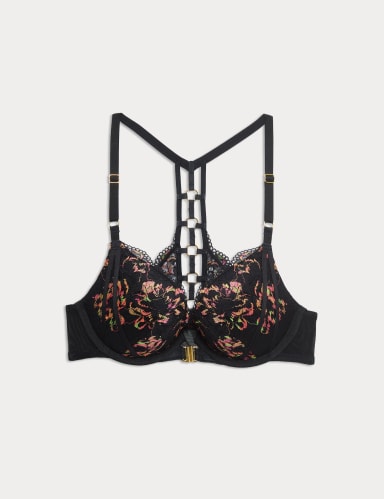 Vera Lace Wired Push-Up Plunge Bra (A-E).