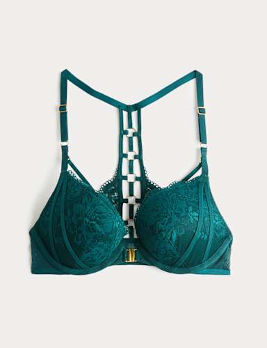 Vera Lace Wired Push Up Plunge Bra (A-E).
