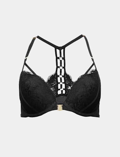Vera Lace Wired Push Up Plunge Bra A-E.