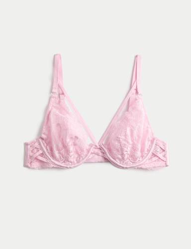 Lindy Lace Wired Plunge Bra A-E.