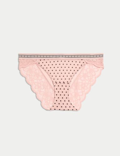Alma Flock & Lace Bikini Knickers.