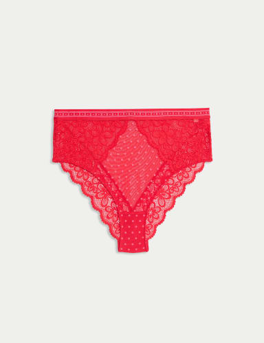 Alma Lace High Waisted Brazilian Knickers.