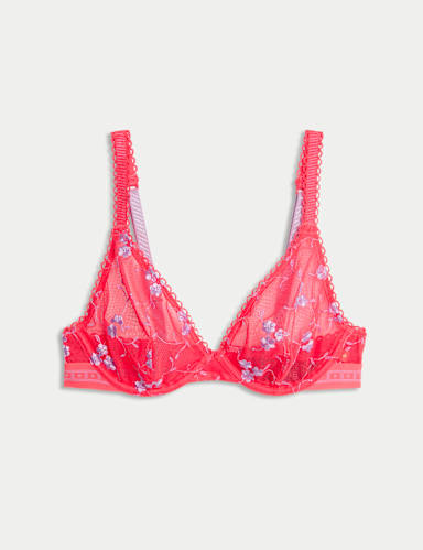 Karina Embroidery Wired Plunge Bra (A-E).