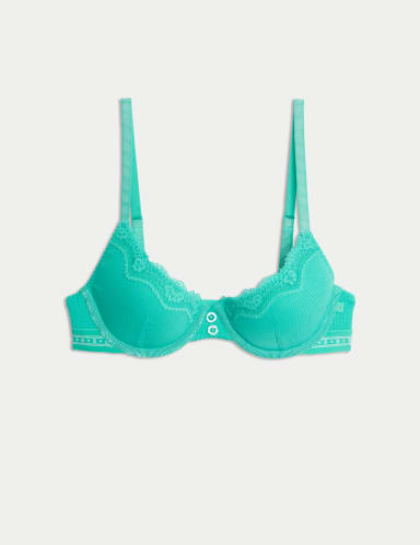 Lotta Ribbed Wired Demi Bra with Cotton (A-E).