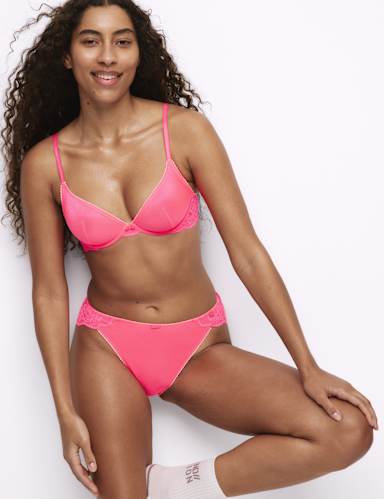 2pk Hanna Glossie High Leg Knickers.