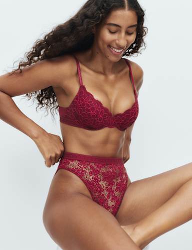 2pk Cleo High Waisted High Leg Knickers.
