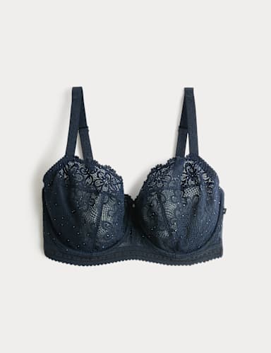 Cleo Sequin Lace Wired Balcony Bra (F-H).