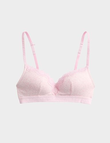Lotta Cotton Blend Rib Non Wired Plunge Bra (A-E).