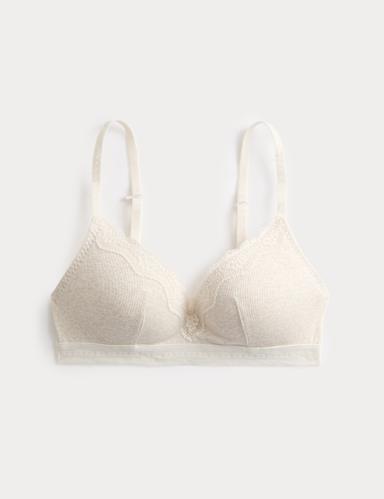 Lotta Cotton Blend Rib Non Wired Plunge Bra (A-E).