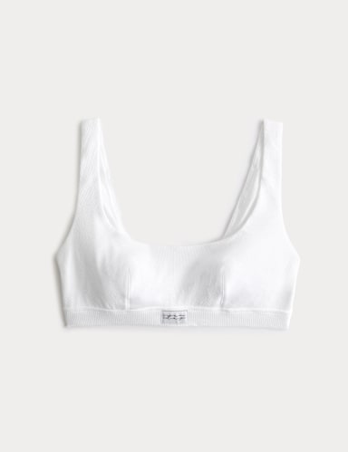Juni Cotton Rib Non Wired Crop Top.