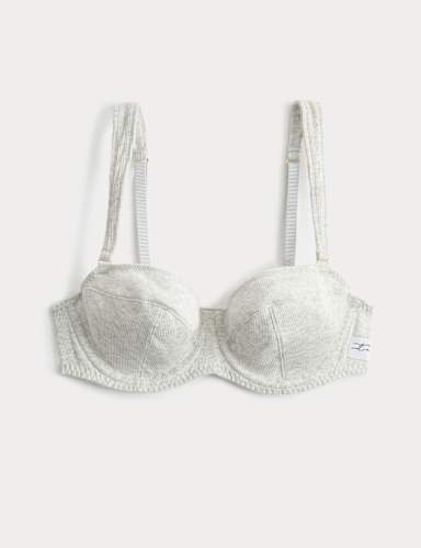 Juni Cotton Rib Wired Balconette Bra (A-E).