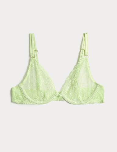 Ida Lace Wired Plunge Bra (A-E).
