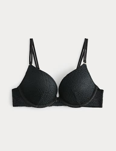 Ida Lace Wired Push-Up Plunge Bra (A-E).