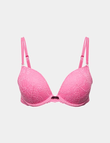 Ida Lace Padded Wired Push-Up Plunge Bra A-E.