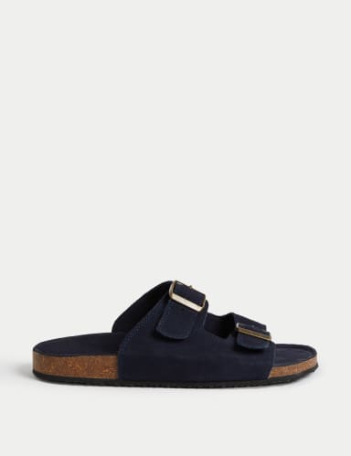 Leather Slip On Sandals M S Collection M S