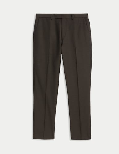 Tailored Fit Wool Blend Suit Trousers.