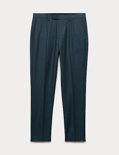 Tailored Fit Wool Rich Suit Trousers with Mohair.