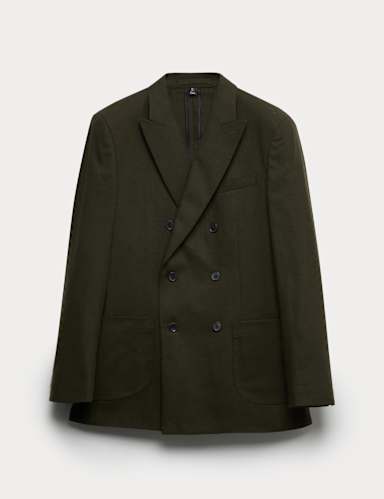 Tailored Fit Italian Wool Blend Performance Suit Jacket.