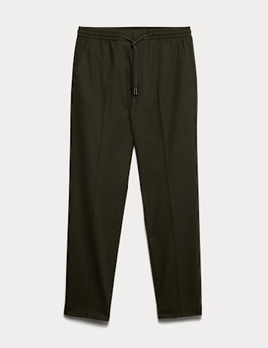Tailored Fit Italian Wool Blend Performance Trousers.