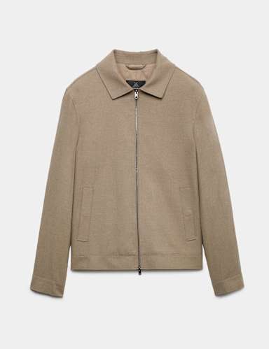 Italian Wool Blend Harrington Jacket.