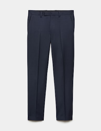 Tailored Fit Wool Blend Suit Trousers.