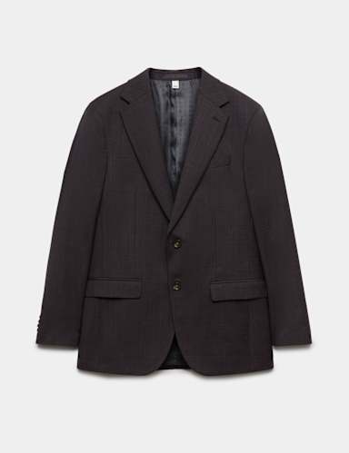 Tailored Fit Wool Blend Suit Jacket.