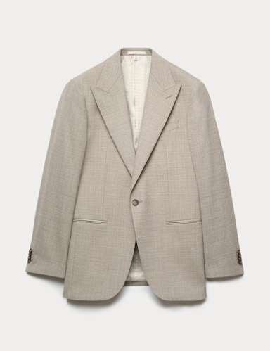 Tailored Fit Wool Blend Suit Jacket.