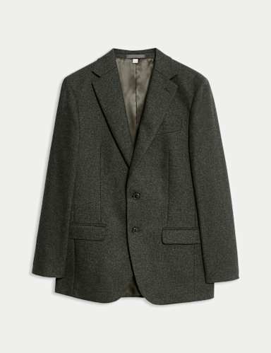 Tailored Fit Wool Rich Tweed Suit Jacket.