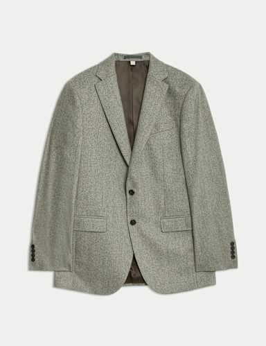 Tailored Fit Wool Rich Tweed Suit Jacket.