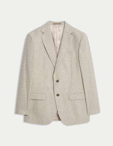 Tailored Fit Wool Rich Tweed Suit Jacket.